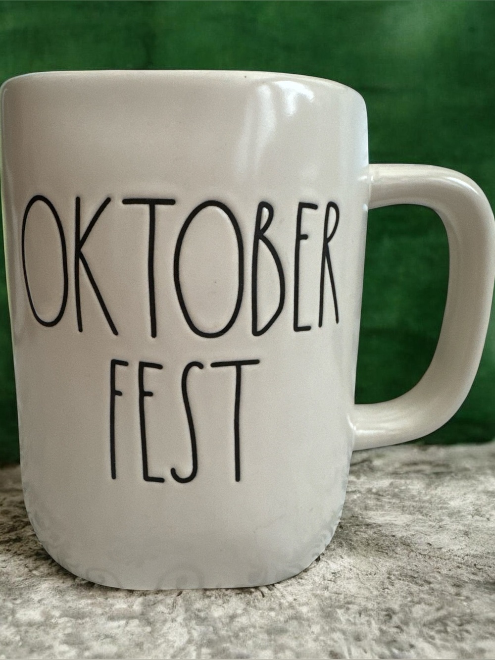 Rae Dunn White Ceramic Mug with Black 'OKTOBERFEST' Lettering